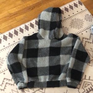 Plaid hoodie sweater